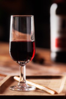 a glass of port wine